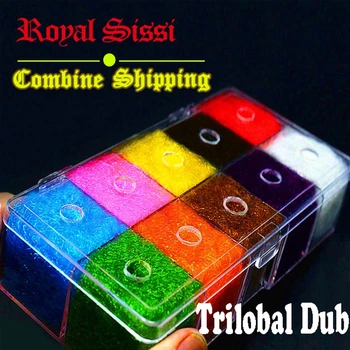 10colors/box skristi susiejimas trilobal dubliavimą prabangos despenser box/ Shaggy dubliavimą sparkle translucence gleamy dub trilobal ledo dub