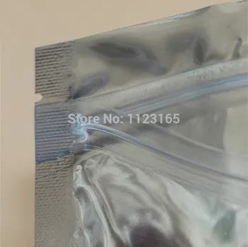 9x14cm,100vnt Reclosable Atsistoti permatomas aliuminis zip-Lock maišą,Sidabriškai Metalinės padengtą folija plastiko dėklas su užtrauktuku įrašą Antspaudas