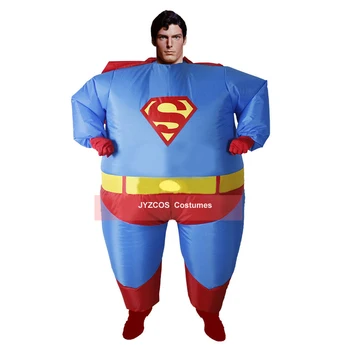 JYZCOS Pripučiami Riebalų Superman Batman Kapitonas Amerika Halloween Kostiumai Suaugusiems, Vaikams, Šalis Cosplay Superhero Išgalvotas Suknelė