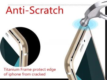 VSKEY 10VNT 3D Titano Lydinio Metalo Rėmas Grūdintas Stiklas iPhone 6 6s 7 8 Plius Screen Protector Visiškai Padengti Apsaugine Plėvele