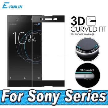 Screen Protector Sony Xperia XZ XZS XA1 XA2 X XZ1 XZ2 Kompaktiškas Premium Ultra Plus 3D Pilnas draudimas, Lenktas Grūdintas Stiklas Filmas