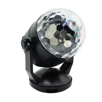 3W Mini Magic Ball Spalvinga Sukasi Automobilio scenos šviesos Balso Aktyvuota USB arba su baterijomis, Lazerio Projektorius LED Disco Lempos