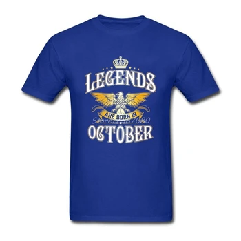 Legendos Yra Gimęs spalio Marškinėliai O-kaklo Medvilnės, trumpomis Rankovėmis Marškinėlius Vyrų 2017 Naujas 3d Spausdintuvą, didelio Dydžio, Juokingi marškinėliai
