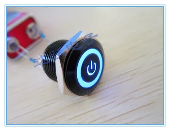 16mm metalo mygtukas jungiklis,juodas apvalkalas,3V LED,kompiuterio galios ir paleisti iš naujo mygtuką,momentinė funkcija