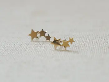 10Pairs - nedidelę trijų susieti žvaigždžių stud auskarai mielas 3 žvaigždučių vyrams, paaugliams stud auskarai, papuošalai vyrams, moterims