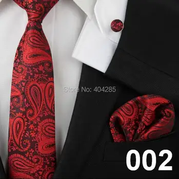 2018 Naujas vyrų ryšius suaugusiųjų kaklo kaklaraištis nustatyti, rankogalių segtukai hankies vestuvių verslo raudona necktie Nosinės