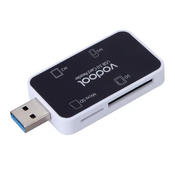 Kortelių skaitytuvas Micro USB 3.0 4 in1 Skaitmeninės Atminties Kortelių Skaitytuvai SD lector de tarjetas SD/Micro SD/TF/ MS/ M2 Atminties kortelę
