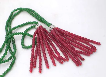 Viena kryptis žalia ir rožinė raudona jades akmens karoliukai roundel 4*2mm didmeninė karoliai karoliukai 32inch dovana nuolaida