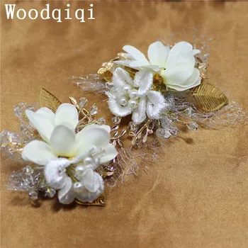 Woodqiqi 2vnt/daug Subtilus Nuotaka Plaukų Segtukai, galvos Apdangalai, Blizgios gėlės, Skrybėlės Vestuvių headpieces plaukų aksesuarai