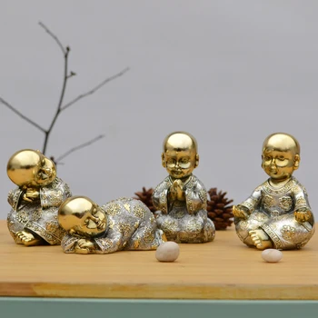 Kinijos Budizmo Mini Budistų Vienuoliai Kawaii Žmonių Budos Statula Dervos Amatų Bonsai Statulėlės Apdailos Pasakų Sodas Miniatiūriniai