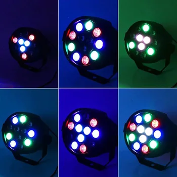 Nešiojamų 12W LED RGBW Mini scenos Apšvietimas 8CH DMX-512 12 LED Scenos Šviesos Lazerio Projektorius Žibintai, Disco Party Club DJ DA