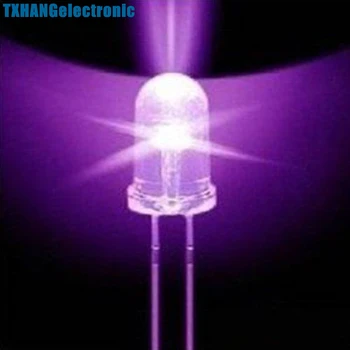 20PCS F5 5mm Turas Ultra Violet LED UV 390-395nm Raudonos Lempos