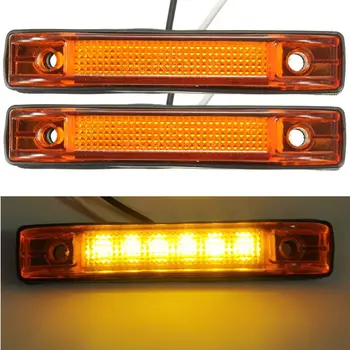 2vnt 12V Geltonas 6 LED Patvirtinimo Šoniniai Gabaritiniai Šviesos Indikatorius Sunkvežimių Priekabos RV Auto Automobilis LED Posūkio signalo Žibintai