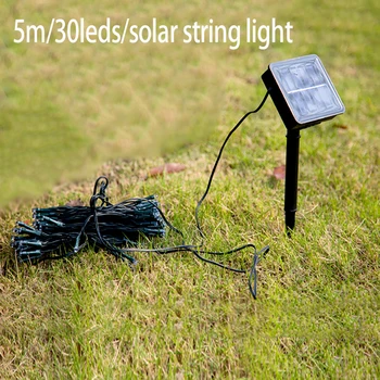 Saulės Energijos Pasakų String Žibintai 5M 30 LED Kalėdų eglučių žibintai, Dekoratyviniai Lauko Sodo Vejos Kiemo Vestuves