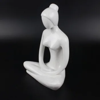 Jogos Moterų Statulėlės Zen Garden Statulos Keramikos Moterų Medituoti Namų Puošybai