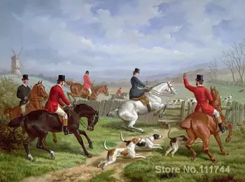 Per Tvorą Heywood Hardy Aliejaus tapybai medžiokliniais šunimis Rankų darbo, Aukštos kokybės
