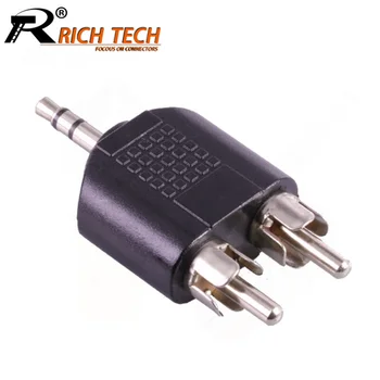 10vnt 3.5 mm Stereo Male Plug Dual RCA Lotus Male Plug Jungtis, Audio Adapteris, Nikeliuotas 3.5 Kištukas RCA Jungtis, TURTINGAS TECH