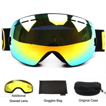 Benice prekės slidinėjimo akiniai dvigubo objektyvo UV400 anti-rūko sferiniai slidinėjimo akinius, slidinėjimo, vyrų, moterų, sniego akiniai 3100+Objektyvas+Box Set