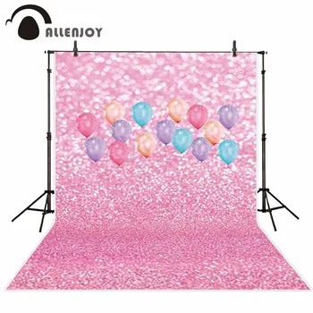 Allenjoy rožinės spalvos blizgučiai fotografijos fonas balionai spalvinga vaikams, vaikams Šeimų photobooth photocall foto studija