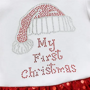 2vnt Naujųjų Metų Kūdikių Mergaitės, Mano Pirmoji Kalėdų Romper+Lankelis baby girl žiemos drabužių bamblys kalėdų komplektus kūdikis, kalėdų kostiumai.