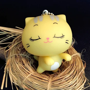2017 Mados 60*45mm Cute Kačių Lėlės Kūrybos Plastikiniai Raktų pakabukai Maišelį Grandines Gimtadienio Dovana Priedai