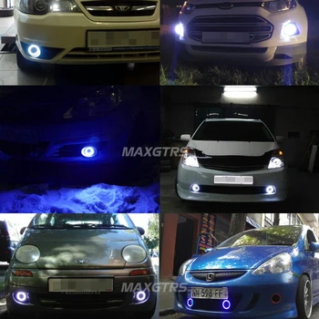 Universalus 2.5 3.5 colių Automobilių COB LED Angel Eyes Halo Žiedai, Šviesos važiavimui Dieną DRL Auto Rūko Surinkimas Foglamp Už 