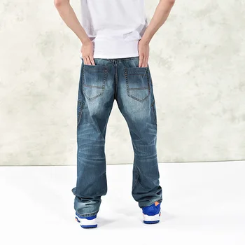 2017 Mens Cargo Džinsai, Kelnės Multi Pocket Hip-Hop Dizaineris Baggy Jeans Mens Palaidi Tinka Atsitiktinis Kelnės Medvilnė Dydis 44 46 050304