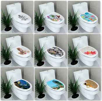 20 Stilių 3D Atspausdintas Asmeninį Lipdukas WC Pjedestalo Visos Dangtelio Lipdukas Tualeto Kėdė Komoda Lipdukas Namų Dekoro Vonios kambarys Lipdukas