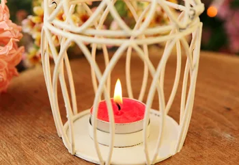 Naujosios Europos Stiliaus Birdcage Metaliniai Žvakių Laikikliai vestuvių dekoravimas Balta Kūrybos Žvakė Žibintų Žvakidė Nemokamas Pristatymas