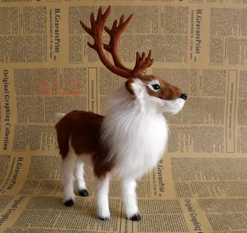 Aritificial gyvūnų 22x7x27cm ruda elnių modelis Kalėdų elnias žaislas polietileno&kailiai, rankdarbiai,apdaila, vaikų žaislų A0460