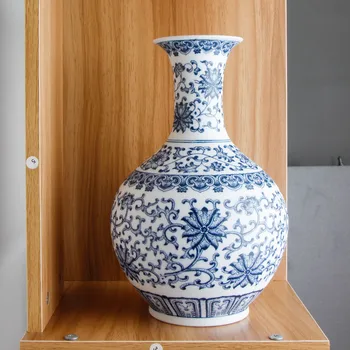 Kinų Stiliaus Jingdezhen Trapus Mėlyna Ir Balta Vaza Keramika Raudona Porceliano Kaolinas Gėlių Vaza Namų Dekoro Rankų Darbo Vazas