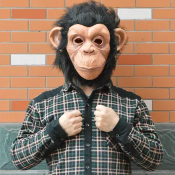 Helovinas Kaukės Gyvūnų Latekso Kaukė Gorila Cosplay Gorila Maskuotis Kaukė Beždžionių Karalius Kostiumai, Kepurės Realus FestivalParty Kaukės