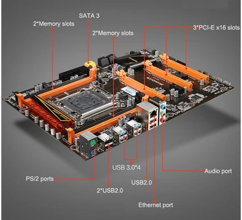 Naujos Prekės atvykimo HUANAN deluxe X79 motininė plokštė Xeon E5 2660 C2 paramos 64G(4*16G) atminties KOMPIUTERIO surinkimas komponentai, sukurti kompiuterį