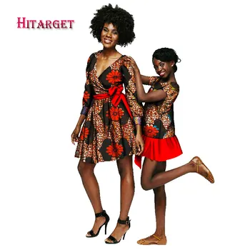 2017 m. Rudenį Afrikos ilgomis Rankovėmis Suknelės Moterims ir Mergina Trumpa Suknelė 2 Gabalus Kartu Afrikos Tradicinių drabužių WY1245