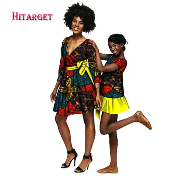 2017 m. Rudenį Afrikos ilgomis Rankovėmis Suknelės Moterims ir Mergina Trumpa Suknelė 2 Gabalus Kartu Afrikos Tradicinių drabužių WY1245