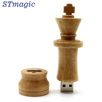 STmagic Naujo stiliaus mediniai tarptautinės šachmatų u disko žaidimas šachmatais pendrive 4GB 8GB 16GB 32GB USB flash drive