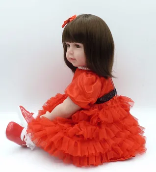 56 cm Amerikietis rusas mergina Šypsosi 22 Colių Kūdikis Reborn Mergina lėlės Dėvėti Mielas Suknelė Silikono Rankų darbo Gimtadienio, Kalėdų Dovana, žaislai