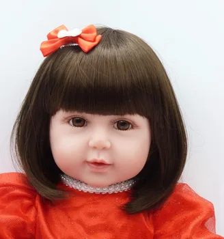 56 cm Amerikietis rusas mergina Šypsosi 22 Colių Kūdikis Reborn Mergina lėlės Dėvėti Mielas Suknelė Silikono Rankų darbo Gimtadienio, Kalėdų Dovana, žaislai