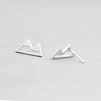 Paprastas Origami Sluoksniavimasis Piko Sniego Kalnų Auskarai Moterims, Vaikams, Nerūdijančio Plieno Geometrinio Pobūdžio Įkvėpė Maža Stud Auskarai