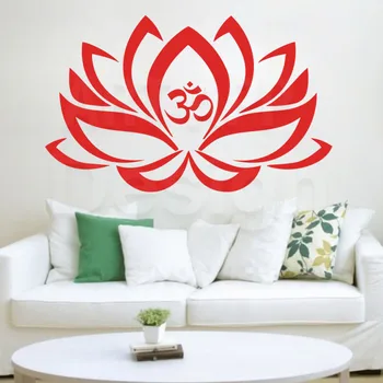 Meno dizaino pigus namo apdaila PVC religijos lotus siena lipdukas spalvinga vinilo namų dekoro gėlių, augalų lipdukai, šeimyniniai kambariai