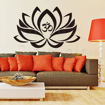 Meno dizaino pigus namo apdaila PVC religijos lotus siena lipdukas spalvinga vinilo namų dekoro gėlių, augalų lipdukai, šeimyniniai kambariai