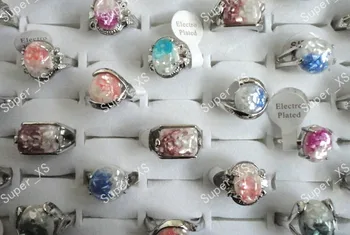 12pcs Abalone Mados Lydinio Korpuso moterys sidabro sidabrą, žiedus, Naujas Didmeninės Daug Papuošalų Žiedas LR100 Nemokamas Pristatymas
