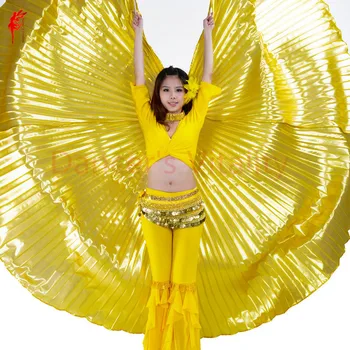 Didmeninė 360 laipsnių, pilvo šokio sparno, skirtos moterims pilvo šokis rekvizitai aukso ir silve audinio pilvo šokio sparno mergaičių šokių reikmenys