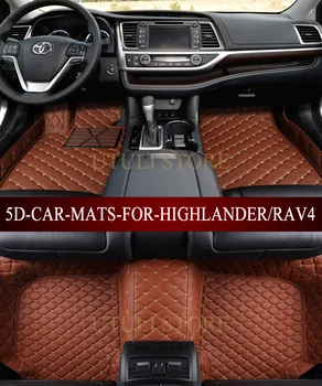Automobilių kilimėliai Toyota Highlander/RAV4 2007-2017 pasirinktinis tilptų automobilių optikos visi oro kiliminė danga, grindų įdėklai kojų kilimėliai