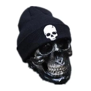 Karšto Pardavimo Unisex Akrilo Megzti Skrybėlę Žiemos Skrybėlės Kaukolė Stiliaus Skullies & Beanies Moteris Ir Vyras 3 Spalvų Šilta Žieminė Kepurė