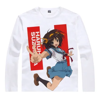 Coolprint Anime Marškinėliai Melancholija of Haruhi Suzumiya T-Shirts Multi-stiliaus ilgomis Rankovėmis Suzumiya Haruhi Cosplay Motivs Marškinėliai