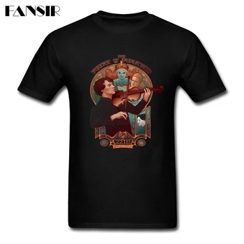Plus Size Šerlokas Holmsas Baker Street 221B Įvairių spalvų marškinėliai Vyras Trumpas Rankovės Medvilnės Užsakymą Vyrų T Shirts Paauglių Drabužių Viršūnės