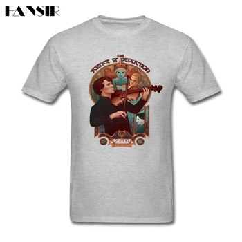Plus Size Šerlokas Holmsas Baker Street 221B Įvairių spalvų marškinėliai Vyras Trumpas Rankovės Medvilnės Užsakymą Vyrų T Shirts Paauglių Drabužių Viršūnės