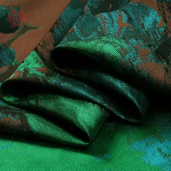 Aukštos klasės Amerikietiško stiliaus žalia flroal žakardo brokatas medžiaga dėl 