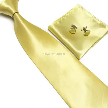 2018 kaklo kaklaraištis nustatyti Ryšius vyrų rankogalių segtukai Kišenėje rankšluosčiu, nosine necktie aukso